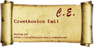 Czvetkovics Emil névjegykártya