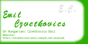 emil czvetkovics business card